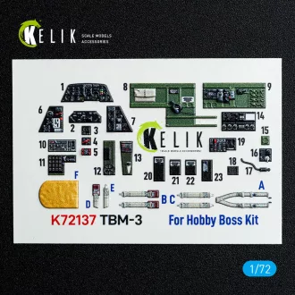   Kelik TBM-3 Avenger - interior 3D decals for HobbyBoss kit 3D matrica