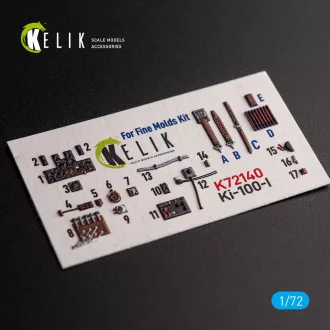   Kelik Ki-100-I - interior 3D decals for FineMolds kit 3D matrica