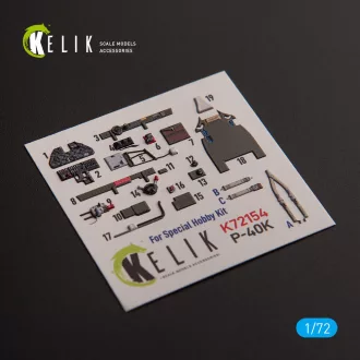   Kelik P-40K - interior 3D decals for Special Hobby kit 3D matrica