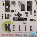 Kelik F4U-1A Corsair - interior 3D decals for Tamiya kit 3D matrica