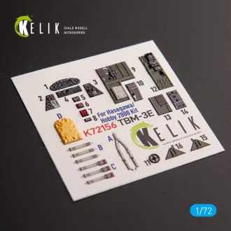   Kelik TBM-3E - interior 3D decals for Hobby 2000/Hasegawa kit 3D matrica