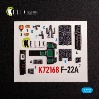   Kelik F-22A Raptor - interior 3D decals for Academy kit 3D matrica