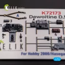 Kelik Dewoitine D.520 - interior 3D decals for Hobby 2000/Hasegawa kit 3D matrica