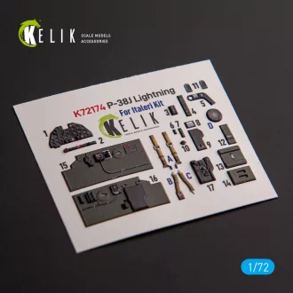   Kelik ?-38J Lightning - interior 3D decals for Italeri/Academy kit 3D matrica