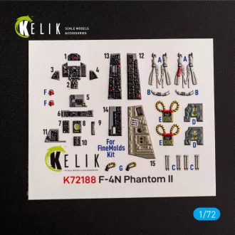   Kelik F-4N Phantom - interior 3D decals for FineMolds kit 3D matrica