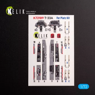   Kelik T-33A Shooting Star - interior 3D decals for Platz kit 3D matrica