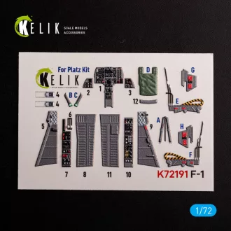   Kelik F-1 Support Fighter - interior 3D decals for Platz kit 3D matrica