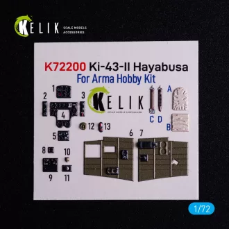   Kelik Ki-43-II Hayabusa - interior 3D decals for Arma Hobby kit 3D matrica