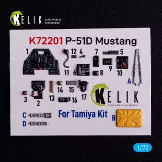   Kelik P-51D Mustang - interior 3D decals for Tamiya kit 3D matrica