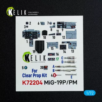   Kelik MiG-19P/PM - interior 3D decals for ClearProp kit 3D matrica