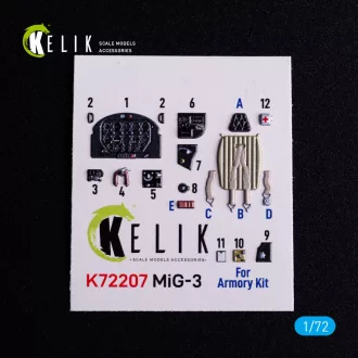 Kelik MiG-3 - interior 3D decals for Armory kit 3D matrica