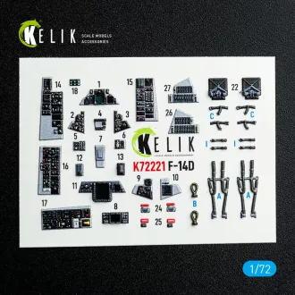   Kelik F-14D Super Tomcat - interior 3D decals for Academy kit 3D matrica