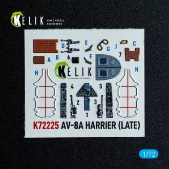   Kelik AV-8A Harrier (late) - interior 3D decals for Italeri kit 3D matrica