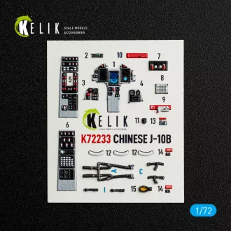  Kelik Chinese J-10B - interior 3D decals for Trumpeter kit 3D matrica