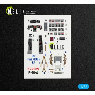   Kelik F-104J - interior 3D decals for Fine Molds kit 3D matrica