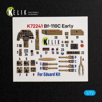   Kelik Bf-110C Early - interior 3D decals for Eduard 3D matrica