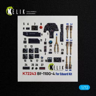 Kelik Bf-110G-4- interior 3D decals for Eduard 3D matrica
