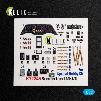   Kelik Sunderlend MkI/II - interior 3D decals for Special Hobby 3D matrica