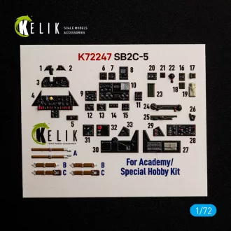   Kelik SB2C-5 - interior 3D decals for Academy / Special Hobby 3D matrica