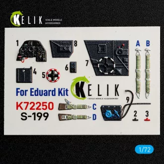 Kelik S-199 - interior 3D decals for Eduard 3D matrica