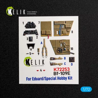   Kelik Bf-109 E - interior 3D decals for Special Hobby / Eduard 3D matrica