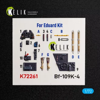 Kelik Bf-109K-4 - interior 3D decals for Eduard 3D matrica