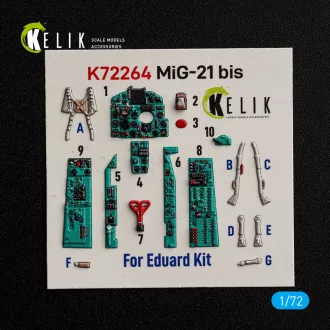 Kelik MiG-21 bis - interior 3D decals for Eduard 3D matrica