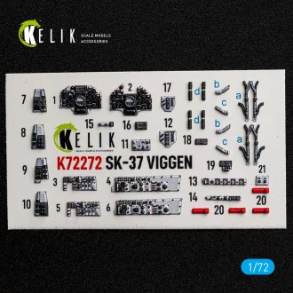   Kelik SK-37 Viggen - interior 3D decals for Special Hobby 3D matrica