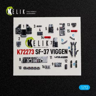   Kelik SF-37 Viggen - interior 3D decals for Special Hobby 3D matrica