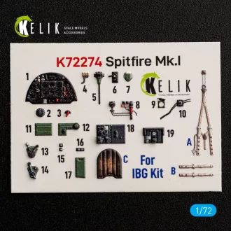 Kelik Spitfire Mk.I - interior 3D decals for IBG 3D matrica
