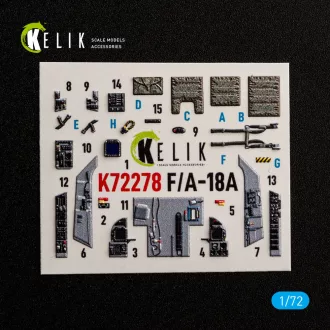  Kelik F/A-18A - interior 3D decals for Academy 12411 3D matrica