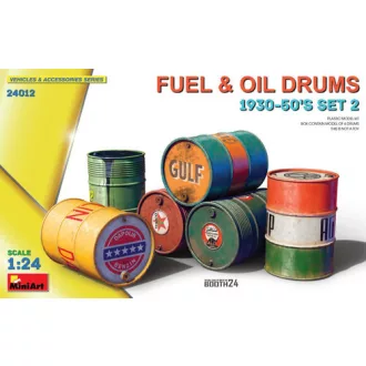 Miniart Fuel & Oil Drums 1930-50's Set 2 makett