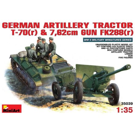 MiniArt German T-70 and 76,2mm FK 288 mit Crew makett