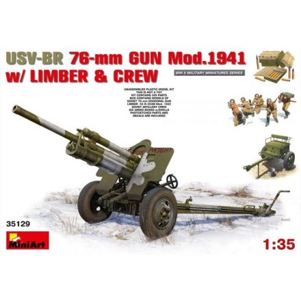 MiniArt USV-BR 76mm Gun Mod.1941 w/Limber & Crew makett