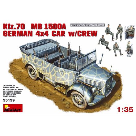 MiniArt Kfz. 70 (MB L1500A)German 4x4 Car w/Crew makett