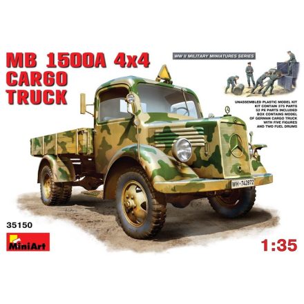MiniArt MB L 1500 A 4x4 Cargo Truck makett