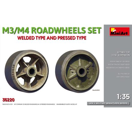 MiniArt M3/M4 ROADWHEELS SET. WELDED TYPE AND PRESSED TYPE