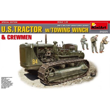 MiniArt U. S. Tractor w/Towing Winch & Crewmen makett