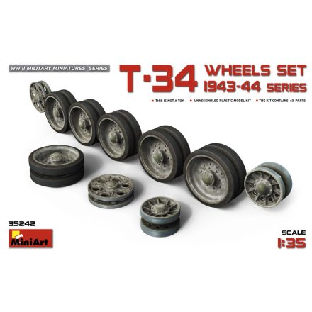 MiniArt T-34 Wheels Set. 1943-44 Series makett