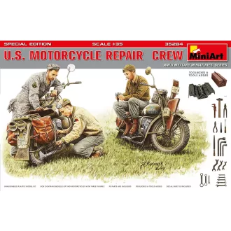  MiniArt - U.S. Motorcycle Repair Crew. különleges kiadás 1:35 figura készlet
