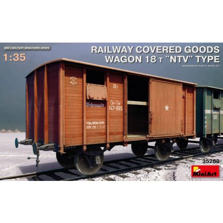 Miniart  Railway Covered Goods Wagon 18 t "NTV" Type makett