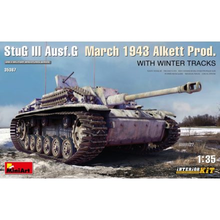 MiniArt StuG III Ausf. G March 1943 Alkett Prod. WITH WINTER TRACKS. INTERIOR KIT makett