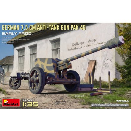 MiniArt GERMAN 7.5CM ANTI-TANK GUN PAK 40. EARLY PROD makett