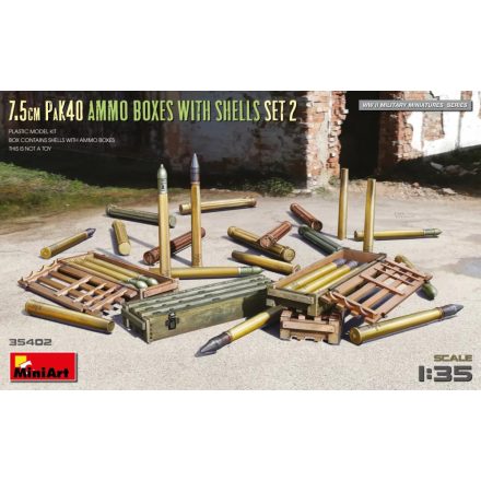MiniArt 7.5cm PaK40 Ammo Boxes w/Shells Set 2 