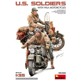   MiniArt - U.S. Soldiers w/ WLA Motorcycles 1:35 figura készlet