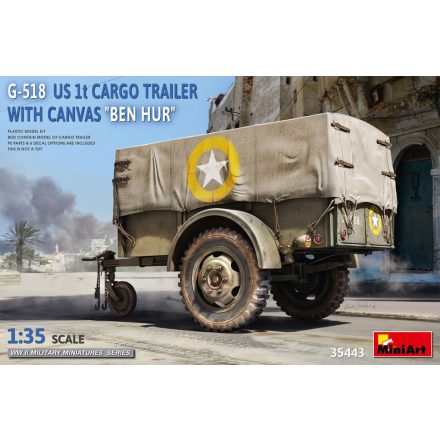 MiniArt G-518 US 1t Cargo Trailer With Canvas 'Ben Hur' makett
