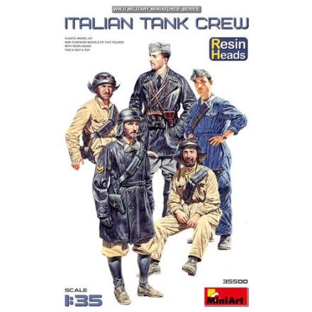 MiniArt Italian WWII Tank Crew (Resin Heads) makett