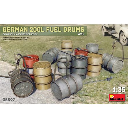 MiniArt German 200L Fuel Drum Set WW2