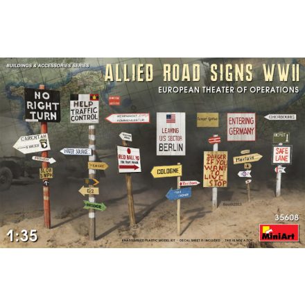 MiniArt ALLIED ROAD SIGNS WWII. EUROPEAN THEATRE OF OPERATIONS