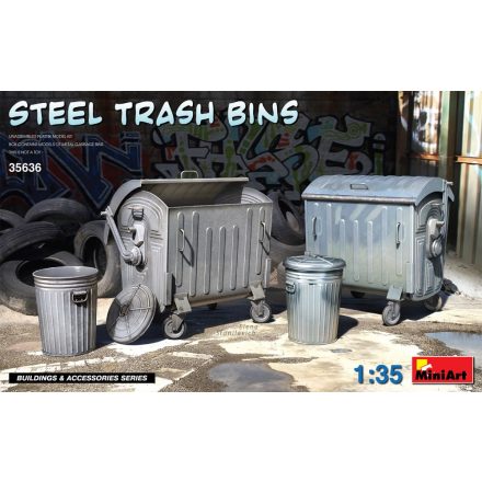 MiniArt STEEL TRASH BINS makett